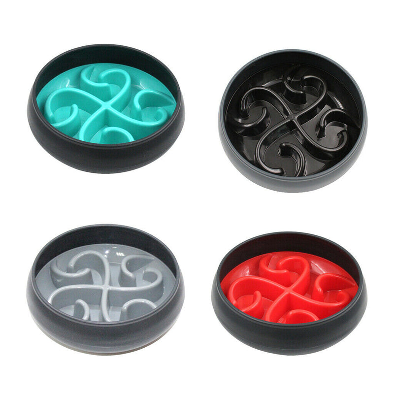 Pet Dog Anti-Gulping Anti-Skid Dog Food Bowl Preventing Choking  Gray