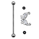 Stainless Steel Zircon Barbell Ear Stud Tragus Cartilage Helix Earring Pierc Gw