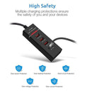 B38 4USB Travel Mobile Phone Charger 5V 3A Smart Charging Head (EU Plug)