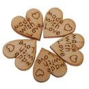 100x Natural Wood Heart Embellishment Scrapbook Craft DIY Tags