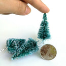 15pcs Snow Pine Mini Christmas Tree DIY Craft Frost Wooden Base Artificial Gift