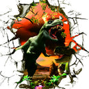 Dinosaur Cartoon Wall Decals for Nursery Room Art Poster Christmas Gift3C
