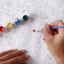 5D DIY Tree Bench Abstract Oil Paint By Numbers Kits Wall Picture Set