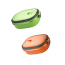 Stainless Steel Lunch Box Food Container Tiffin Round Carrier Green Orange