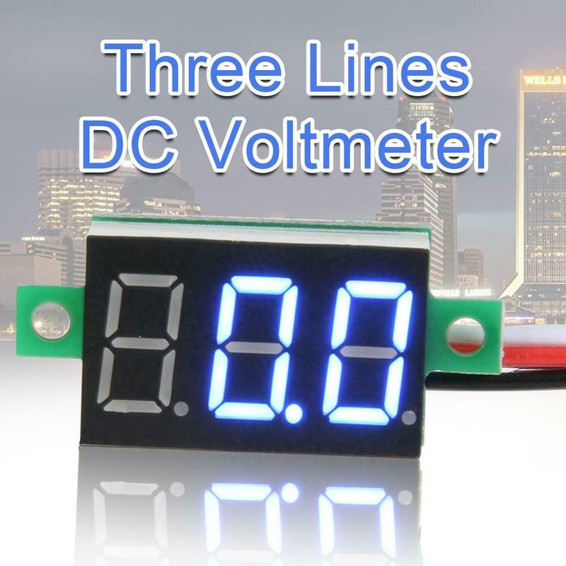 0.36inch LED Digital Voltmeter DC0-100V Three Line Volt Meter(Blue)