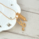 Alloy Medical Stethoscope Syringe Charm Pendant Necklace Chain Women Jewelry.NME
