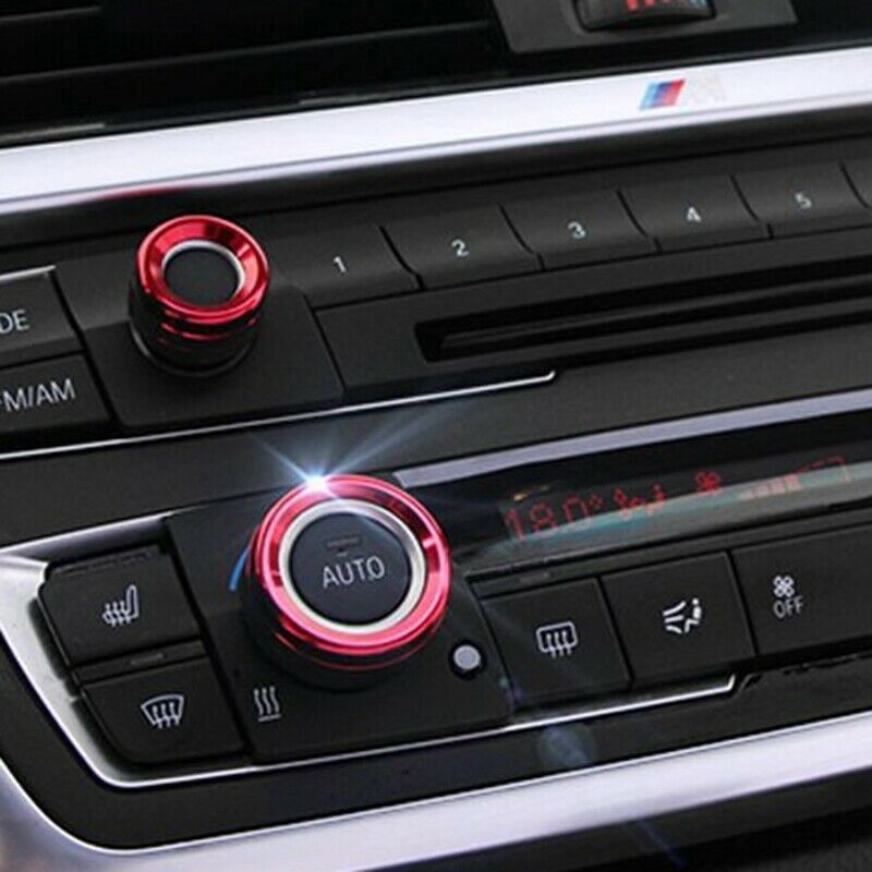 AC Climate Control and Radio Volume Knob Ring Covers for BMW 1 2 3 3GT 4 Se R5J6