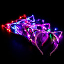 Women Girls Led Flashing Cute Pointed Cat Ears Hair Hoop Glowing String Lig E2Y4