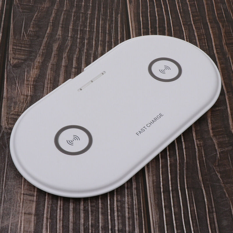 2 Pieces Universal Dual Wireless Charger 5W Ultra-Thin Qi Charging Pad Fast