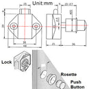 Mini Push Button Catch lock Pop Up Knob RV/Caravan/Boat/Motor Home/Cupboard