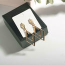 Fashion Geometric Dangle Ear Stud Women Hollowed Rhombus Earrings Jewelry
