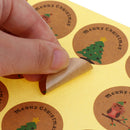 Handmade Christmas Stickers Round Food Stickers Decoation for Envelope GiftSEAU