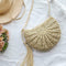 Tassels Beach Messenger Handbag Women Girl Crochet Straw Shoulder Bag/Beige