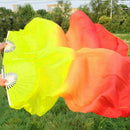 Beautiful Silk Three Color Gradient Flame Dance Fan Hand Folding Bamboo Fan