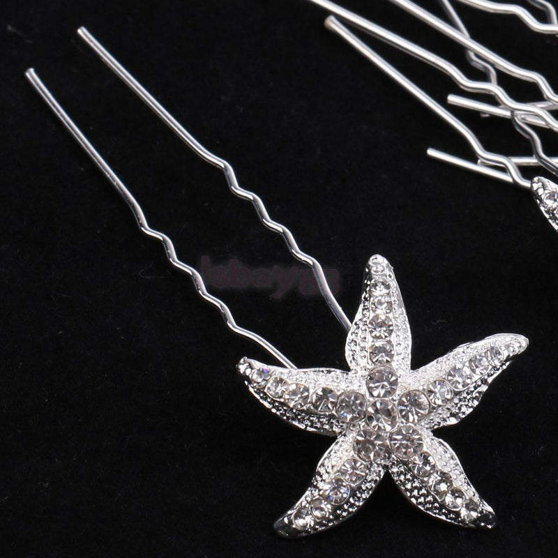 10 Pieces Glitter Crystal Headpiece U-shaped Bridal Lady Party Hair Jewelry