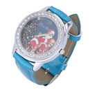 ZhouLianFa Women Blue Artificial Leather Christmas Father Tree Rhinestone Q P5H3