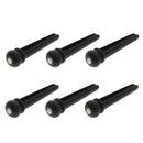 6pcs Acoustic Guitar Ebony Bridge Pins&Bone Saddle Nut Set for Guitar Parts