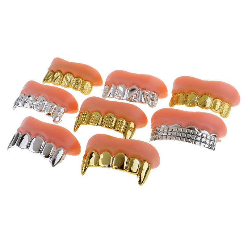 8pcs Gothic Artificial Teeth Zombie Tooth Fangs Halloween Party Fancy Dress