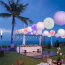 15Pcs Decorations Paper Flower Ball Paper Paper Lanterns Set Party Wedding  E4X1