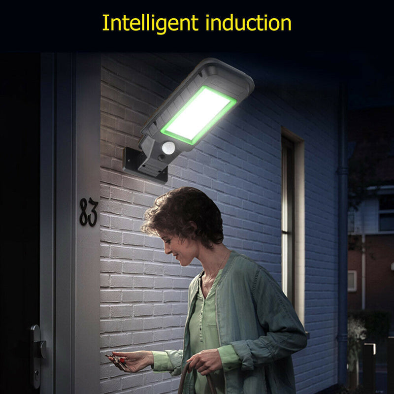 Solar Street Light Human Body Sensor Wall Lamp  (128COB+Remote Control) A