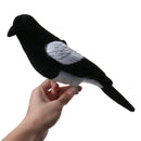 1 Black Hard Plastic Magpie Bird for Hunting Animal Decoy Trap Home Garden Decor