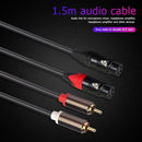 2RCA Male Plug to Dual XLR 3Pin Female Audio Cable Amplifier Mixing Plug Wire