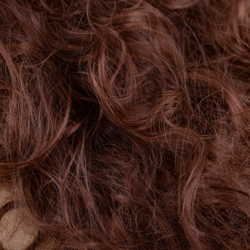 Real Thick Long Hair Full Wig Curly Straight Synthetic Brown Blonde Auburn Wigs