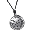 Retro Viking Runes Pendant Necklace Nylon Cord Good Luck Amulet Pray Jewelry