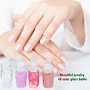 48 Color Glass Bottle Slime DIY Filler Supplies Nail Jewelry Nail Accessory
