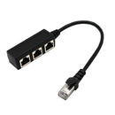 2x RJ45 Splitter Adapter 1 to 3 Port CAT 5/6 LAN Ethernet Socket Converter