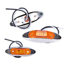 2x 12V Amber 3LED Side Marker Lamp Clearance Light Fish Shape Truck Van Trail BX