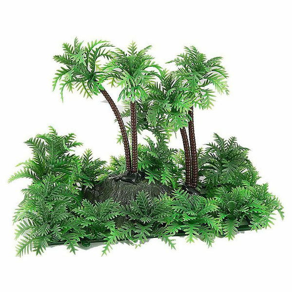 3.9 inch Height Artificial Coconut Palm Plant for Aquarium Fish Tank Green A2H7