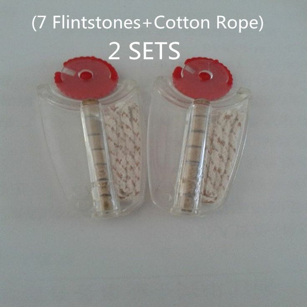 2 Sets of Practical Flint flintstone for Lighter Cotton Rope string Replacement