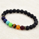 7Chakra Healing Beaded Bracelet Natural Lava Stone Diffuser Bracelet Jewelry HOT