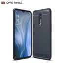 Soft TPU Case for OPPO Reno Z Carbon Fiber Shockproof Back Cover Dark Blue A