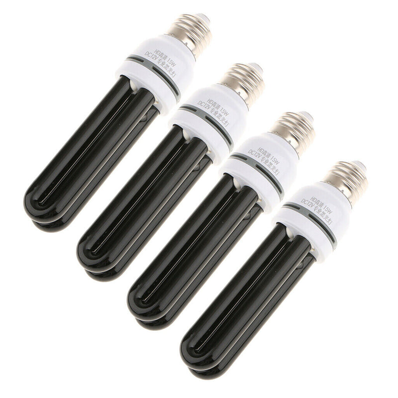 4x UV Fluorescent Blacklight Glowing Bulb Party Event Light Money Detector E27 -