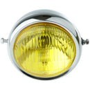 Retro Amber Lens Round Lamp Headlight for Motorbike