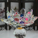 Glass Block Lotus Flower Metal Candle Holders Feng Shui Home Decor Big TealiS7Q8