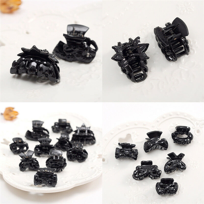 10pcsular Mixed Small Plastic Black Hair Clips Hairpin Claws Clamps LJ