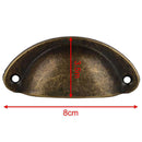 12Pcs Door Drawer Cabinet Iron Shell Cup Semicircle Handle Pull Knob With S
