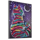Diy 5D Diamond Painting Colorful Cat Partial Special Shaped Rhinestone Embr