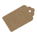 Pack 50 Rustic 40mmx70mm Scalloped Kraft Paper Card,Blank Brown Tag,Wedding