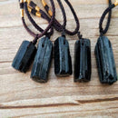 Natural Black Tourmaline Schorl Pendant Chunk Reiki PROTECTION Chakra New X A8V6