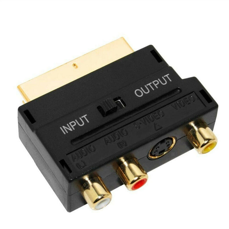 Scart-Cinch-Triple-Phono-Composite-Video-Audio-AV-Adpater Input And Output To 3x