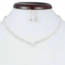 Casual Bridesmaid Crystal Necklace Earrings Set Wedding Jewellery-New Brida Y8P5