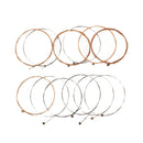 Set of 12 DIY Stainless Steel Acoustic Folk Guitar Replacement Strings Clear