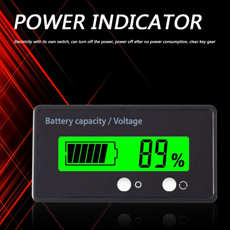 Digital Lead Acid Lithium Battery Capacity Tester Voltmeter Green Backlight A