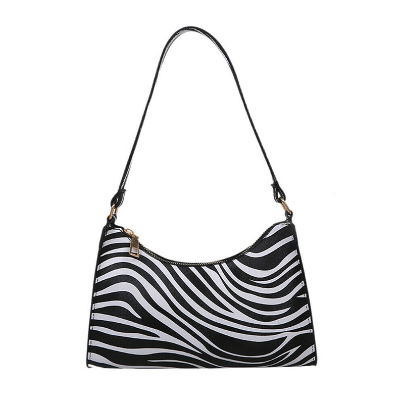Animal Pattern Women Handbag Street PU Shoulder Underarm Tote Bag (Zebra)