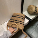 Fashion Round Straw Shoulder Bags Summer Style Women Rattan Crossbody Bags