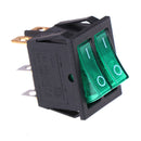 Double boat rocker switch 6 Pin On-Off with green light 20A 125VAC KCD6 Kw